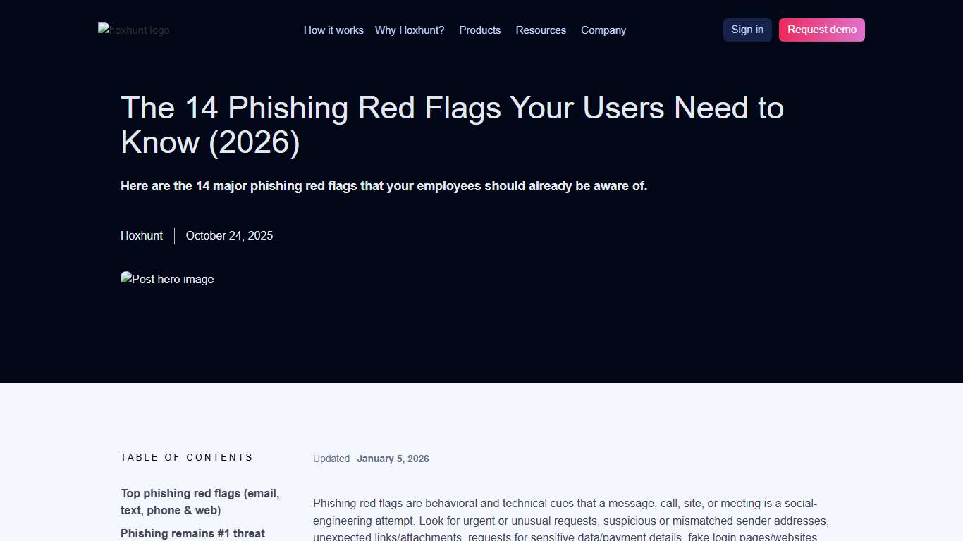 The 14 Phishing Red Flags Your Users Need to Know (2026) - Hoxhunt